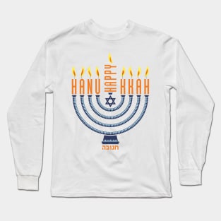 Happy Hanukkah Menorah Long Sleeve T-Shirt